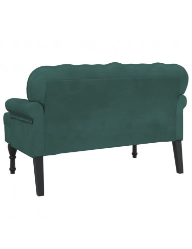 Panca con Schienale Verde Scuro 119,5x64,5x75 cm in Velluto