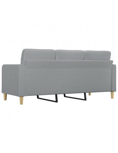 Divano a 3 Posti Grigio Chiaro 180 cm in Tessuto