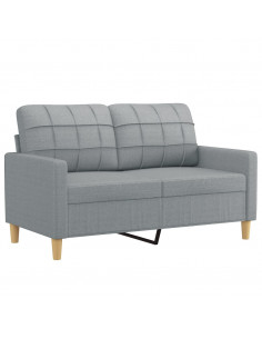 Divano a 2 Posti Grigio Chiaro 120 cm in Tessuto 2