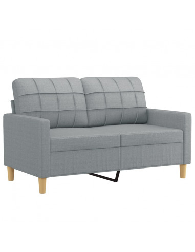 Divano a 2 Posti Grigio Chiaro 120 cm in Tessuto