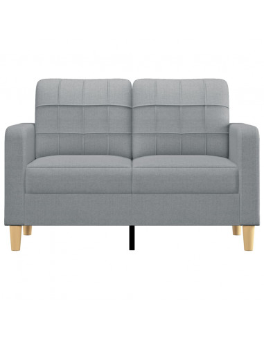 Divano a 2 Posti Grigio Chiaro 120 cm in Tessuto