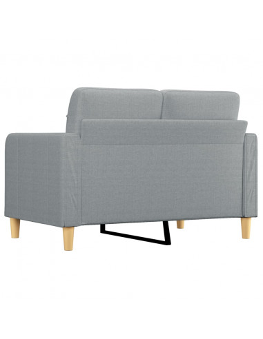 Divano a 2 Posti Grigio Chiaro 120 cm in Tessuto