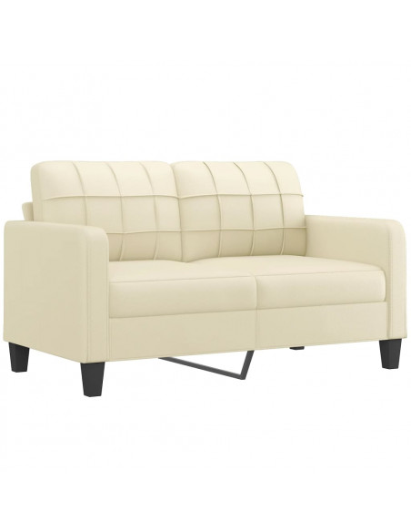 Divano a 2 Posti Crema 140 cm in Similpelle