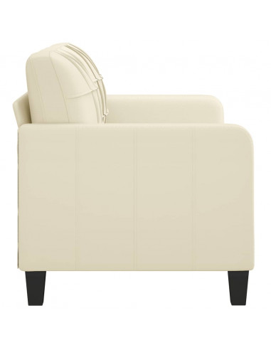 Divano a 2 Posti Crema 140 cm in Similpelle