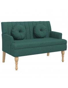 Panca con Cuscini Verde Scuro 113x64,5x75,5 cm in Tessuto 2