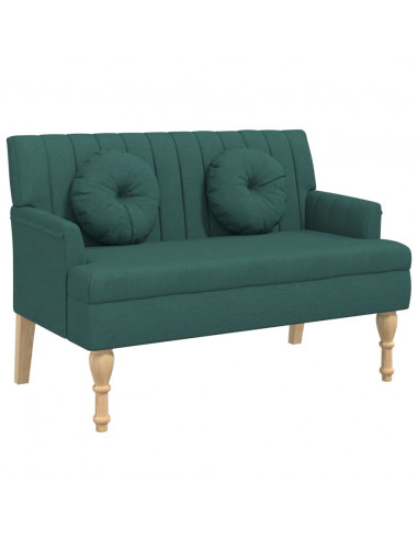 Panca con Cuscini Verde Scuro 113x64,5x75,5 cm in Tessuto