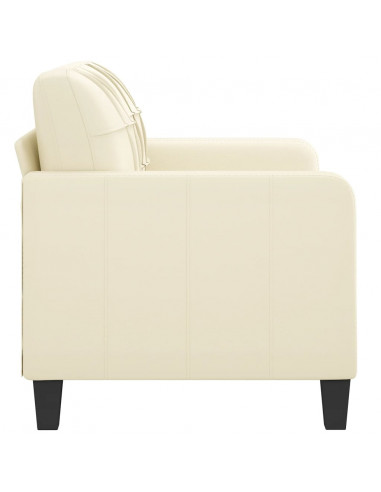 Divano a 2 Posti Crema 120 cm in Similpelle
