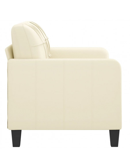 Divano a 2 Posti Crema 120 cm in Similpelle