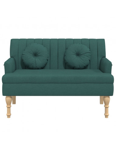 Panca con Cuscini Verde Scuro 113x64,5x75,5 cm in Tessuto