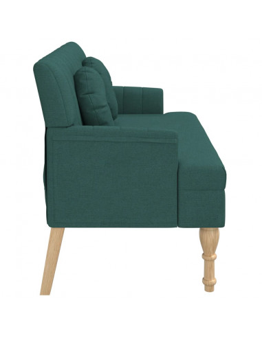 Panca con Cuscini Verde Scuro 113x64,5x75,5 cm in Tessuto
