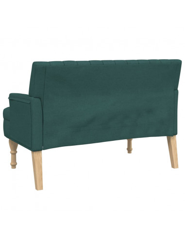 Panca con Cuscini Verde Scuro 113x64,5x75,5 cm in Tessuto