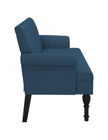Panca con Schienale Blu 120x62x75,5 cm in Tessuto