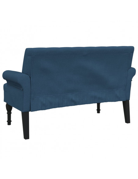 Panca con Schienale Blu 120x62x75,5 cm in Tessuto