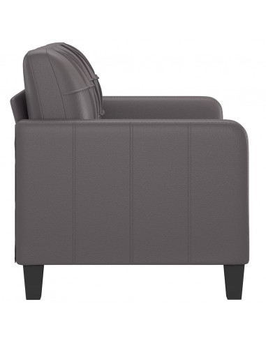 Divano a 2 Posti Grigio 120 cm in Similpelle