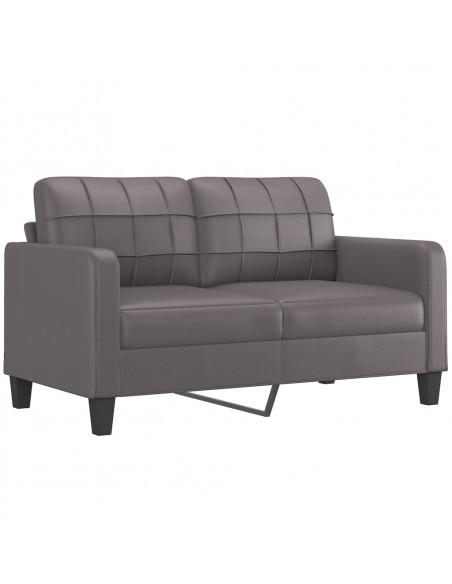 Divano a 2 Posti Grigio 140 cm in Similpelle