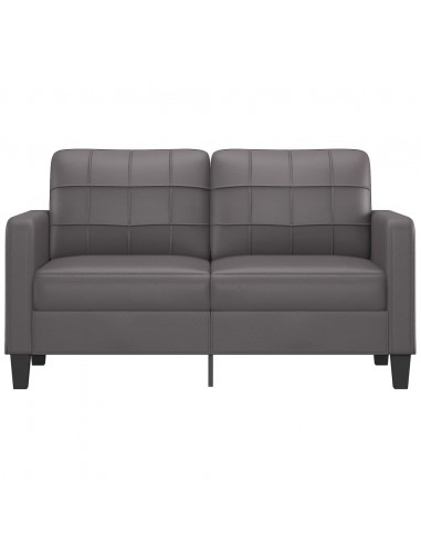 Divano a 2 Posti Grigio 140 cm in Similpelle