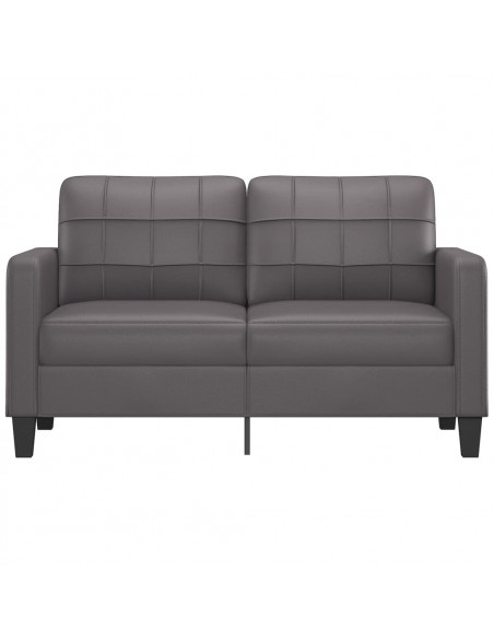 Divano a 2 Posti Grigio 140 cm in Similpelle