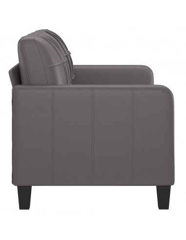 Divano a 2 Posti Grigio 140 cm in Similpelle