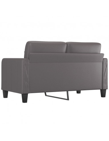 Divano a 2 Posti Grigio 140 cm in Similpelle