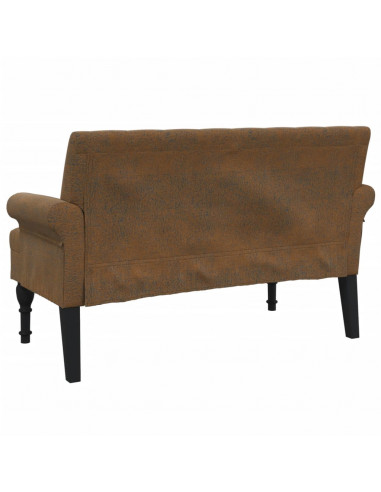 Panca con Schienale Marrone 120x62x75,5 cm in Scamosciato