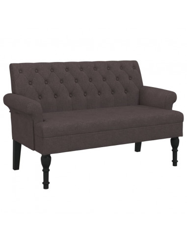 Panca con Schienale Marrone Scuro 120x62x75,5 cm in Tessuto