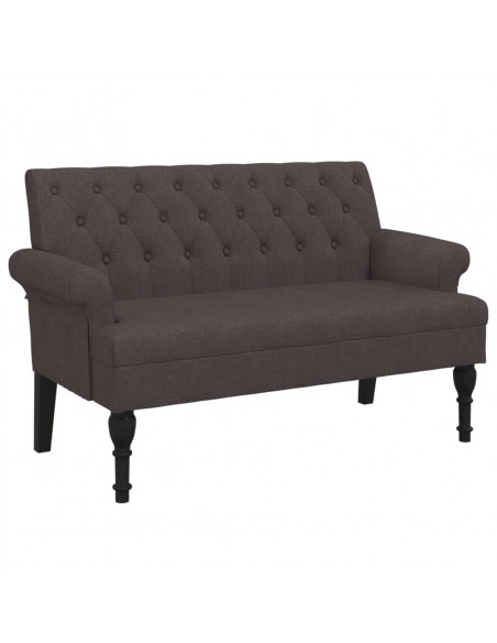 Panca con Schienale Marrone Scuro 120x62x75,5 cm in Tessuto