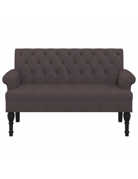 Panca con Schienale Marrone Scuro 120x62x75,5 cm in Tessuto