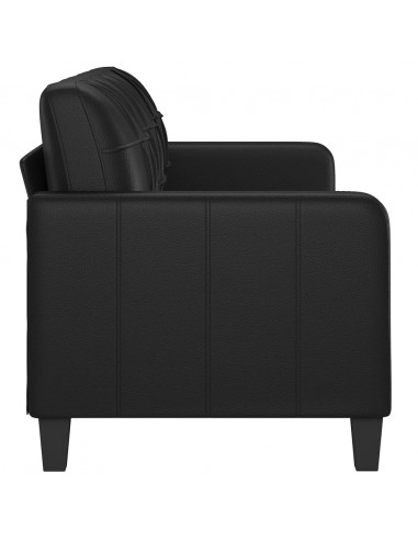 Divano a 3 Posti Nero 180 cm in Similpelle
