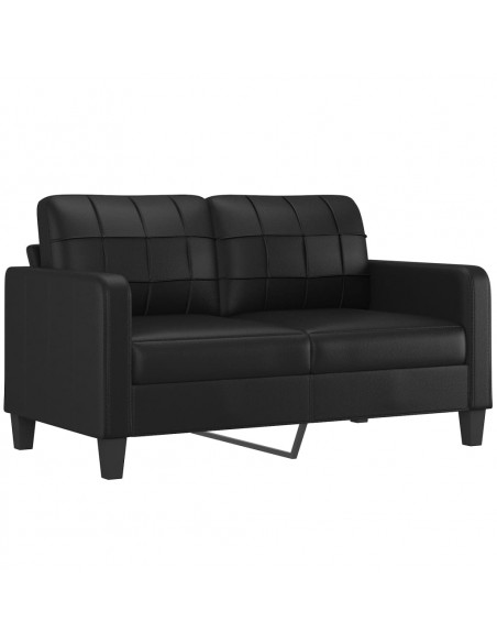 Divano a 2 Posti Nero 140 cm in Similpelle
