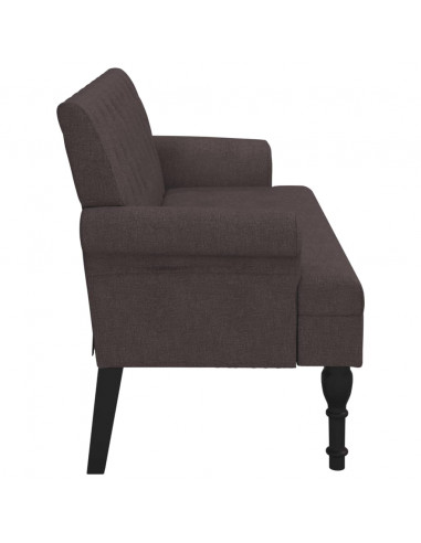 Panca con Schienale Marrone Scuro 120x62x75,5 cm in Tessuto