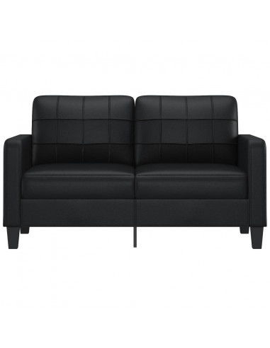 Divano a 2 Posti Nero 140 cm in Similpelle