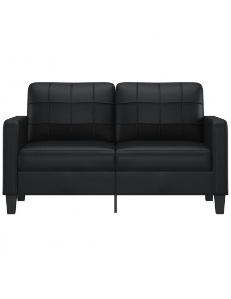 Divano a 2 Posti Nero 140 cm in Similpelle