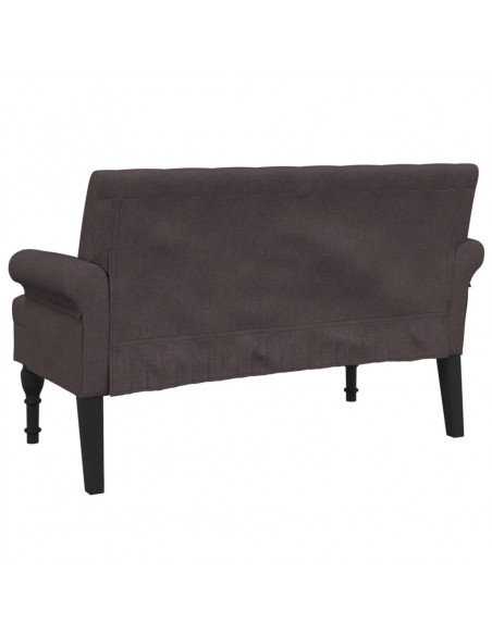 Panca con Schienale Marrone Scuro 120x62x75,5 cm in Tessuto