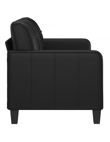 Divano a 2 Posti Nero 140 cm in Similpelle