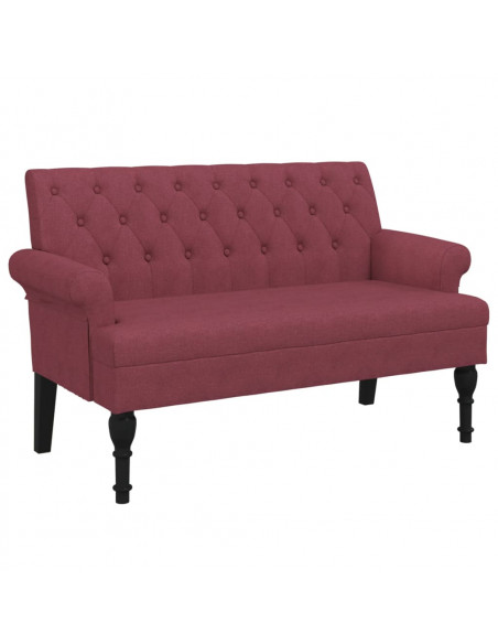 Panca con Schienale Rosso Vino 120x62x75,5 cm in Tessuto