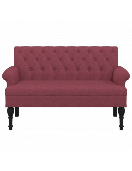 Panca con Schienale Rosso Vino 120x62x75,5 cm in Tessuto