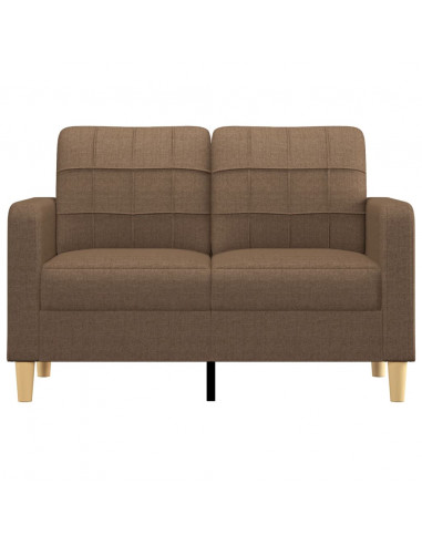 Divano a 2 Posti Marrone 120 cm in Tessuto