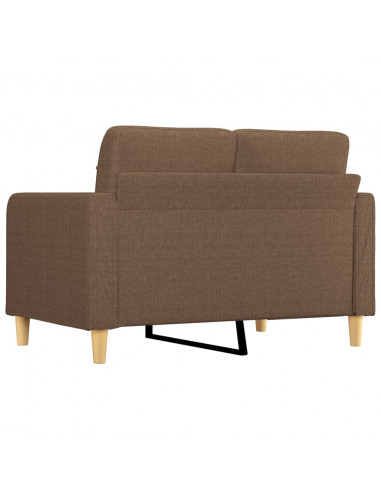 Divano a 2 Posti Marrone 120 cm in Tessuto