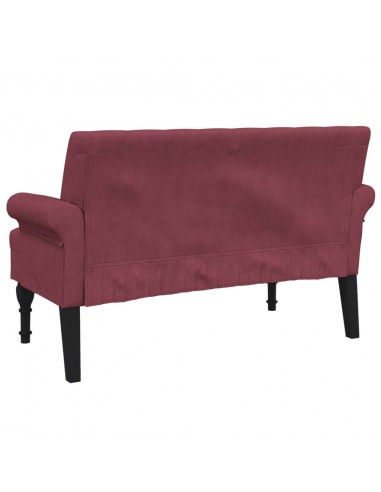 Panca con Schienale Rosso Vino 120x62x75,5 cm in Tessuto