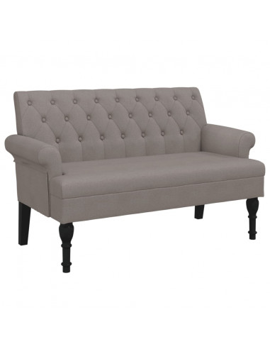 Panca con Schienale Tortora 120x62x75,5 cm in Tessuto