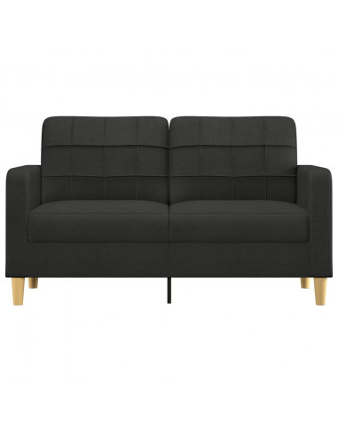 Divano a 2 Posti Nero 120 cm in Tessuto