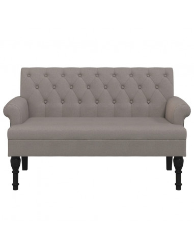 Panca con Schienale Tortora 120x62x75,5 cm in Tessuto