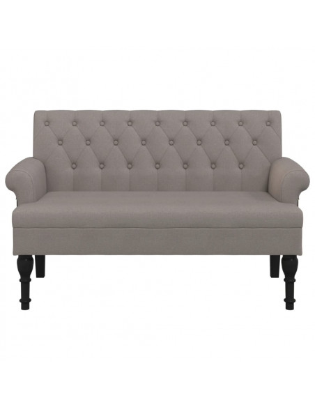Panca con Schienale Tortora 120x62x75,5 cm in Tessuto