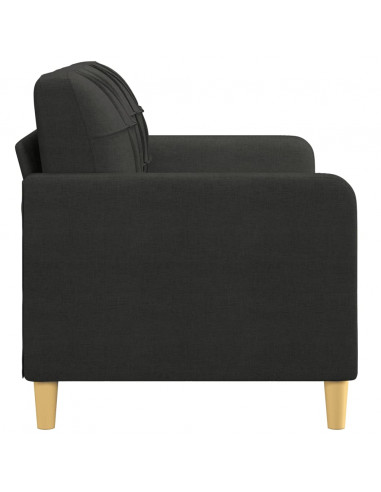 Divano a 2 Posti Nero 120 cm in Tessuto