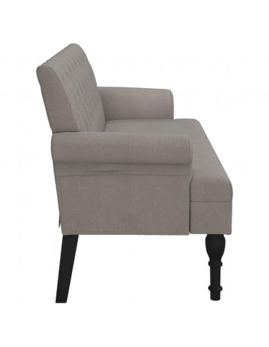 Panca con Schienale Tortora 120x62x75,5 cm in Tessuto