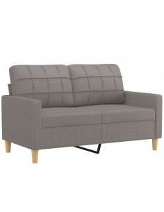 Divano a 2 Posti Tortora 120 cm in Tessuto 2