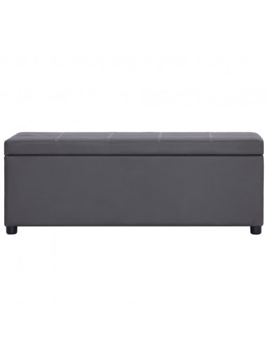 Panca con Vano Portaoggetti 116 cm Grigia in Similpelle