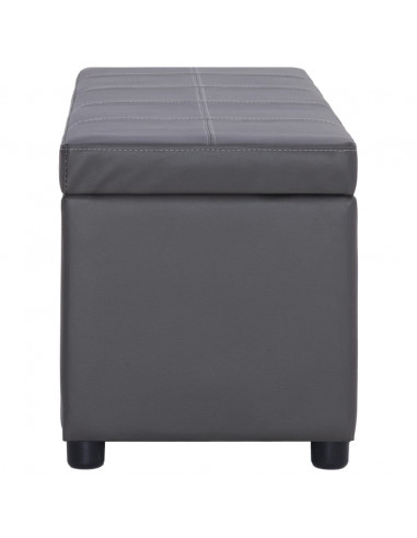 Panca con Vano Portaoggetti 116 cm Grigia in Similpelle