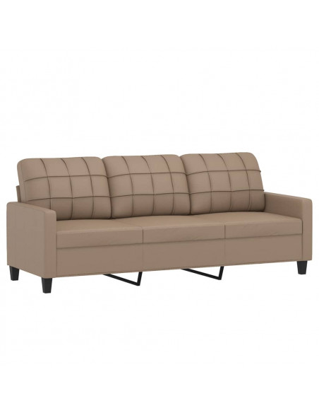 Divano a 3 Posti Cappuccino 180 cm in Similpelle