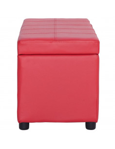 Panca con Vano Portaoggetti 116 cm Rosso in Similpelle 2